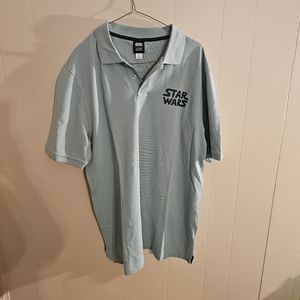 Star Wars Logo Medium Men's Pale Green Polo by Amazon Essentials NWOT